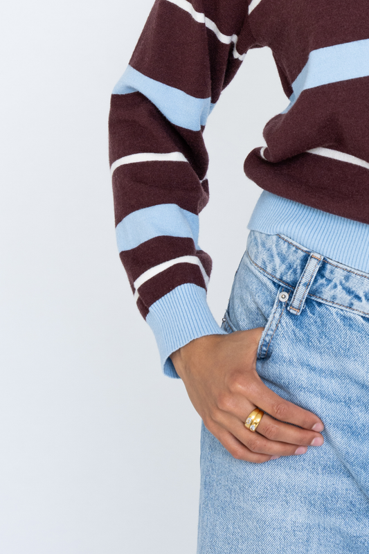 DOUBLE BAND RING WITH DIAMONDS GOLD