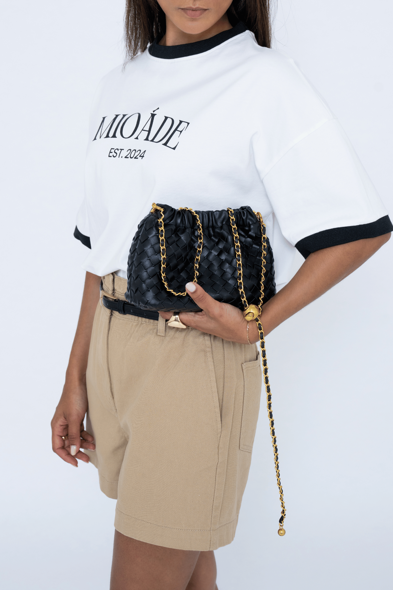 WOVEN CROSSBODY BAG BLACK