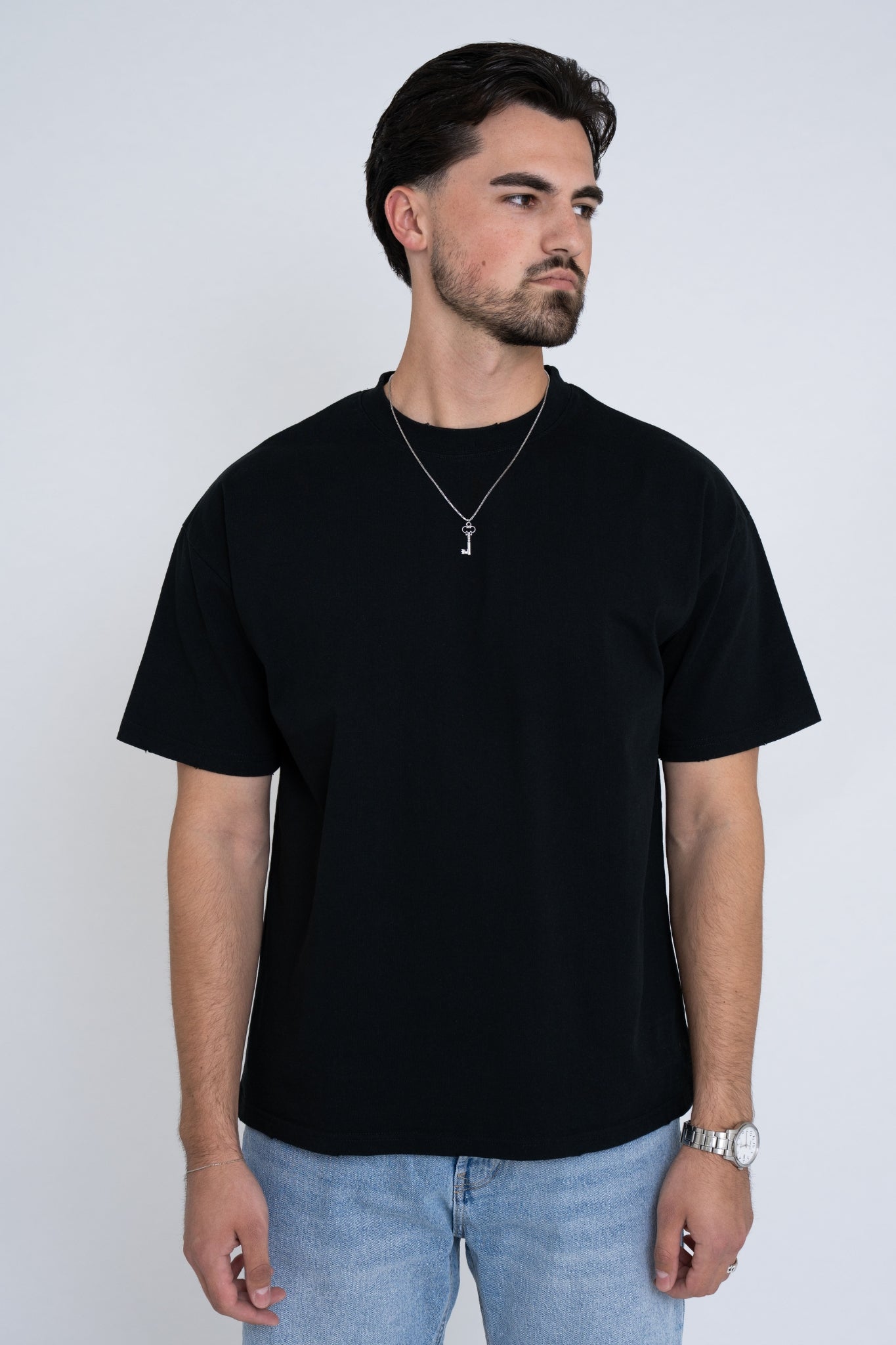 BLANK DISTRESSED T-SHIRT BLACK
