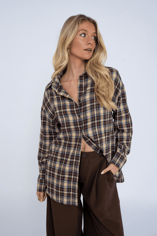 CHECKED OVERSHIRT BROWN