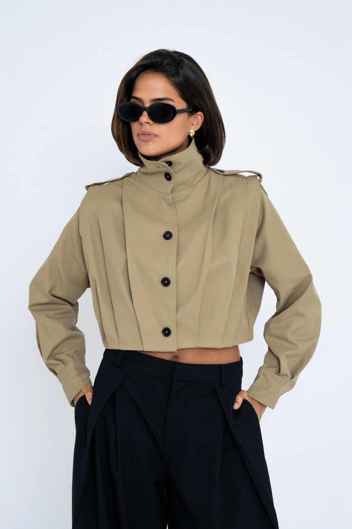 CROPPED TRENCH BEIGE