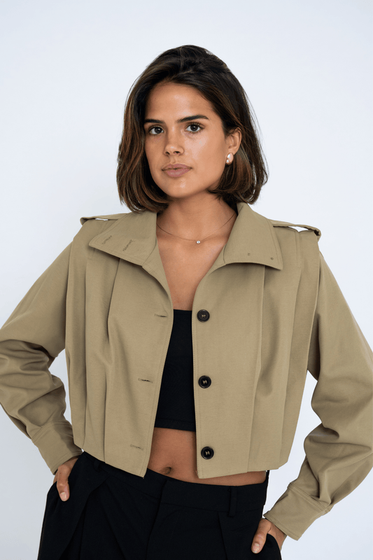 CROPPED TRENCH BEIGE
