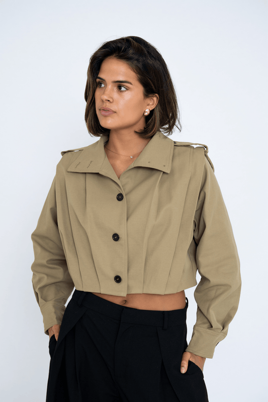 CROPPED TRENCH BEIGE