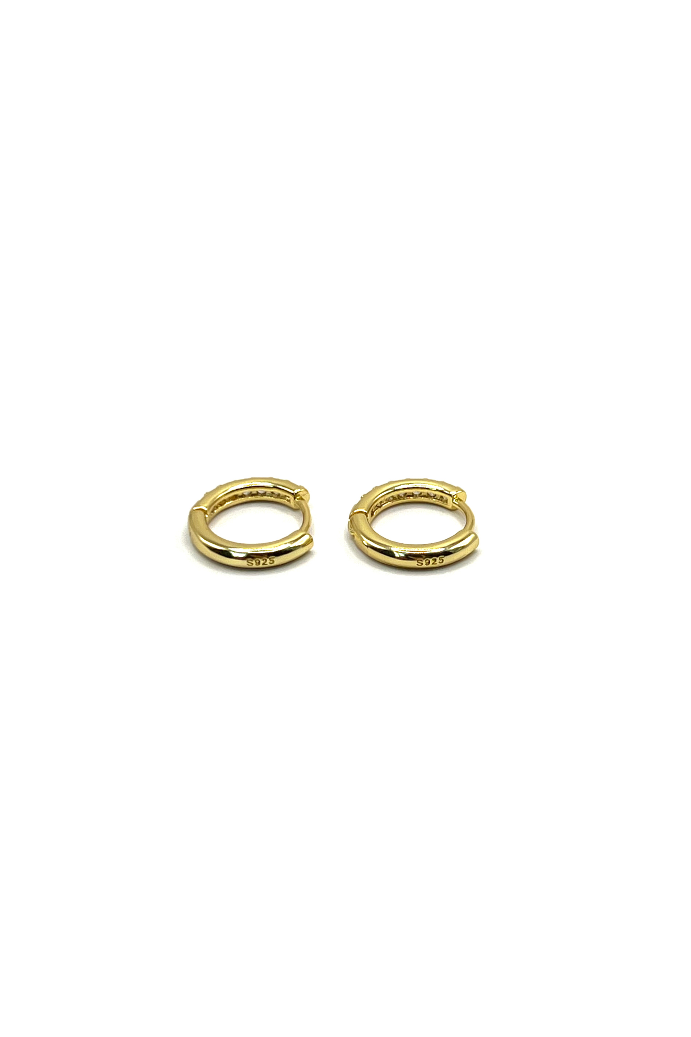 CRYSTAL MINI HOOPS GOLD