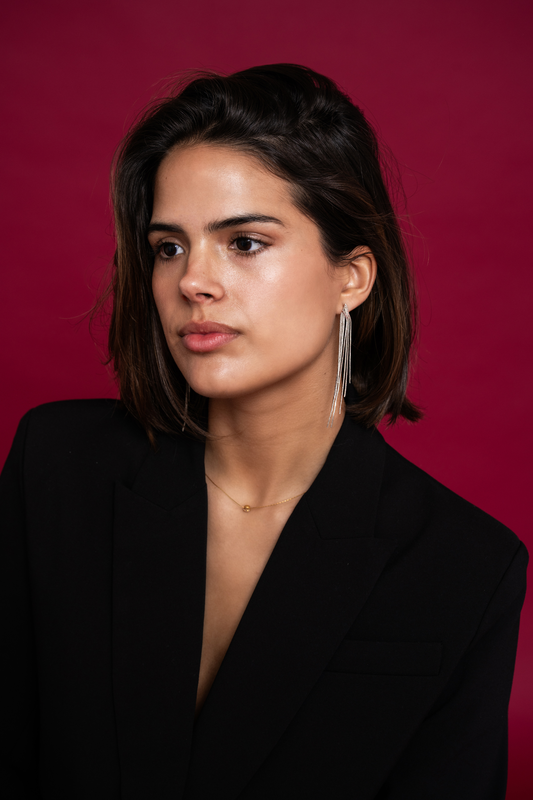 DROP CHAIN EARRINGS SILVER