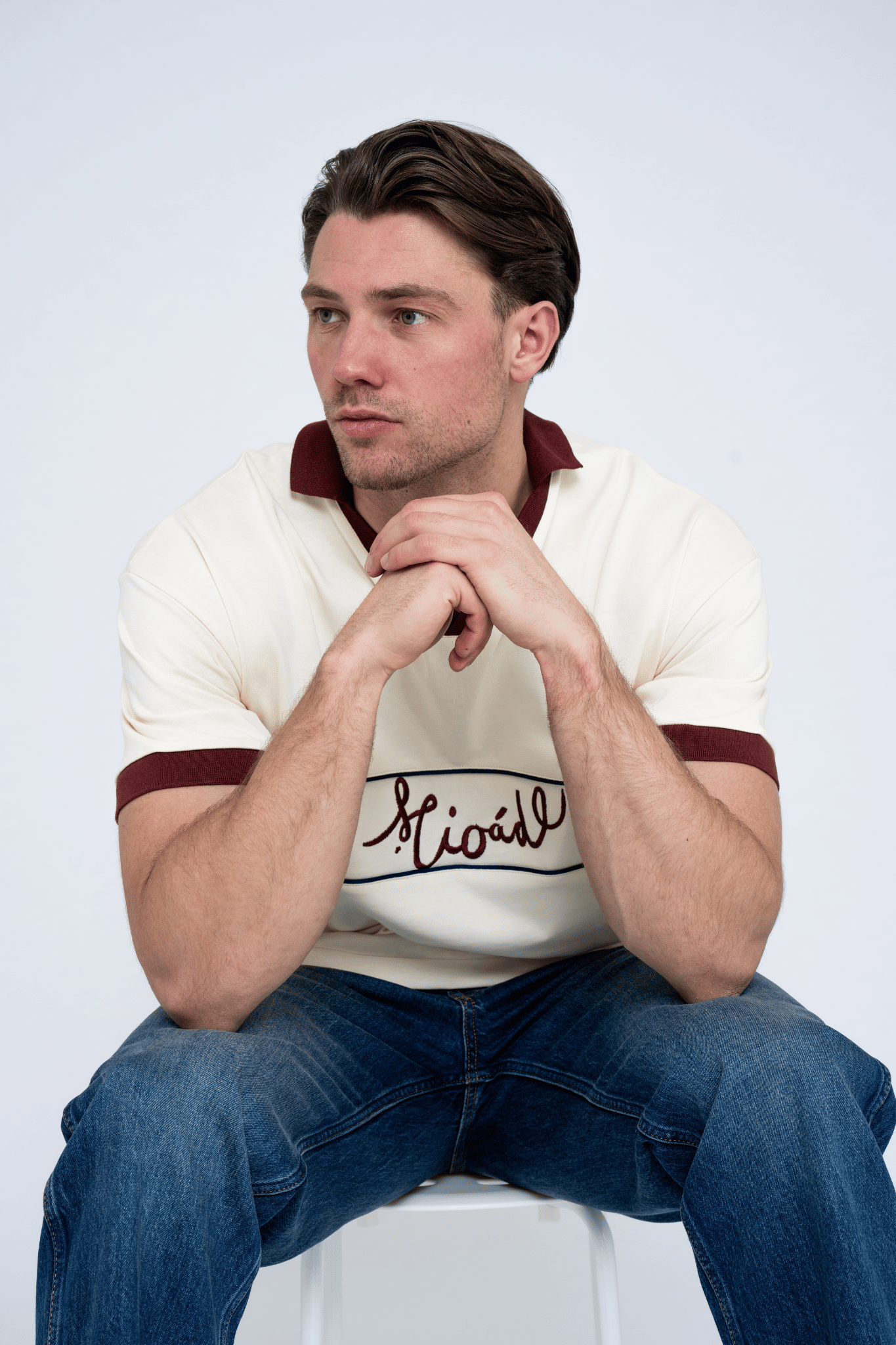 SCRIPT POLO T-SHIRT CREAM