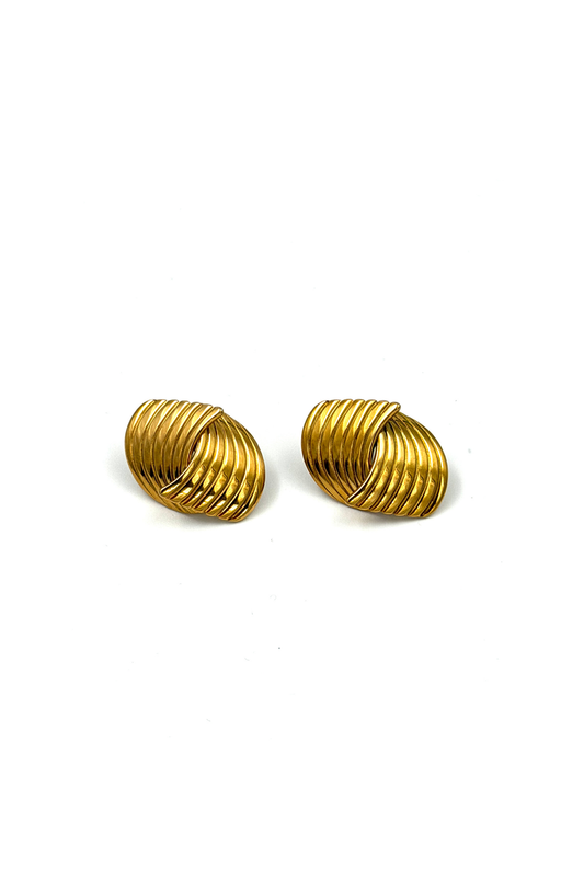 LAYERED STRIPED EARRINGS GOLD