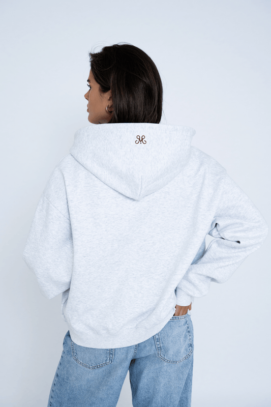 LOGO ZIP HOODIE GREY