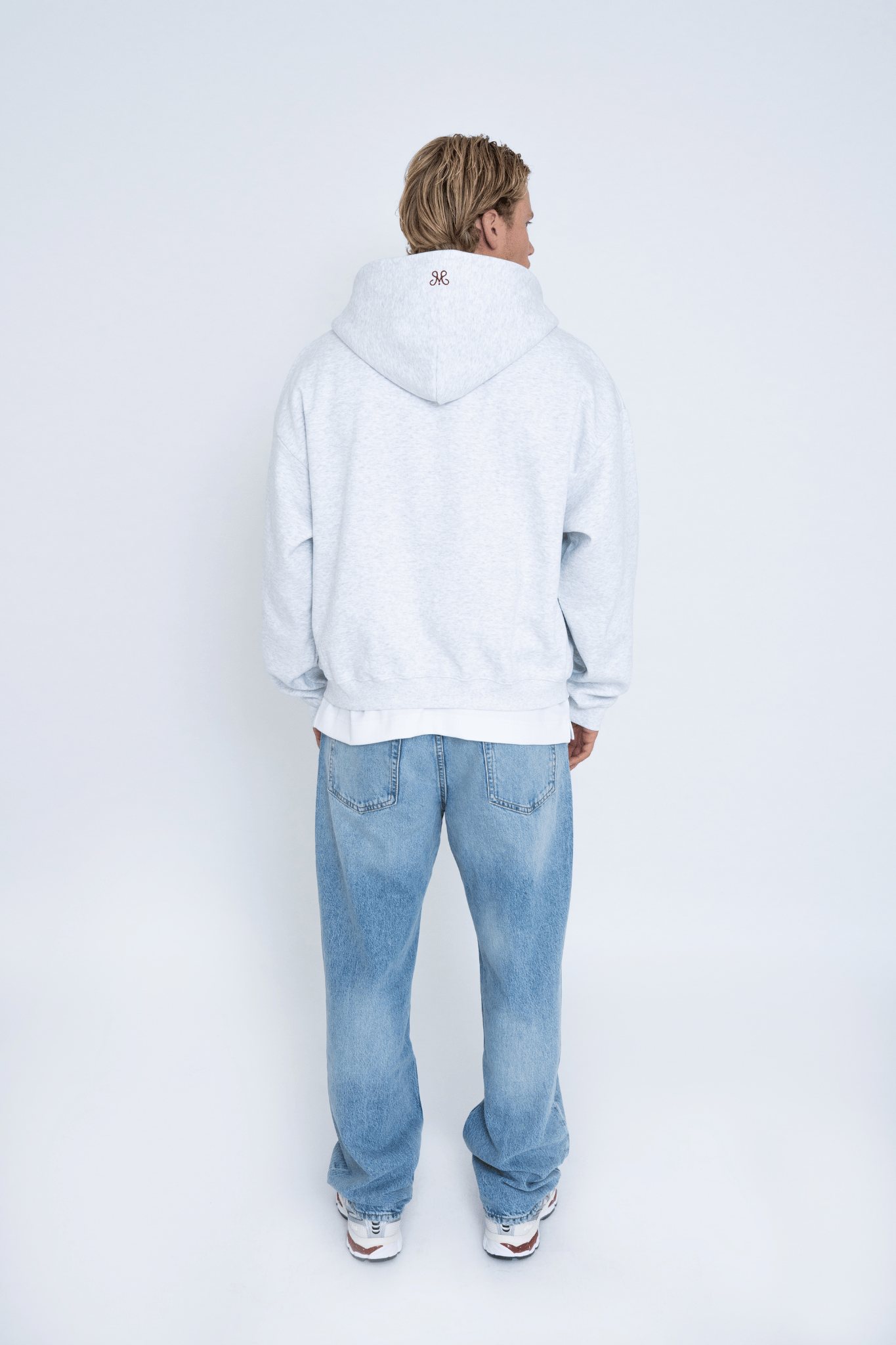LOGO ZIP HOODIE GREY
