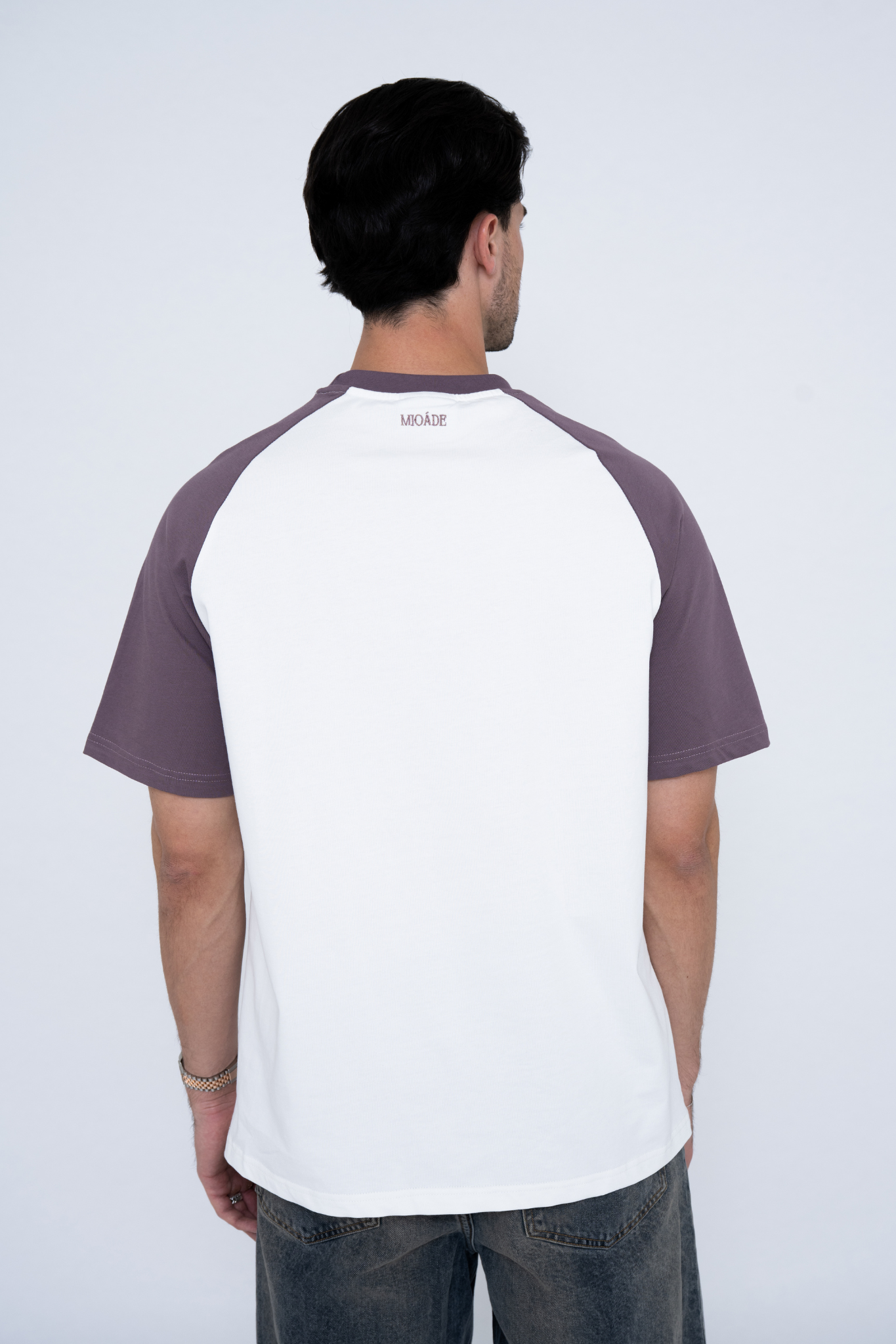 RAGLAN T-SHIRT WHITE PURPLE