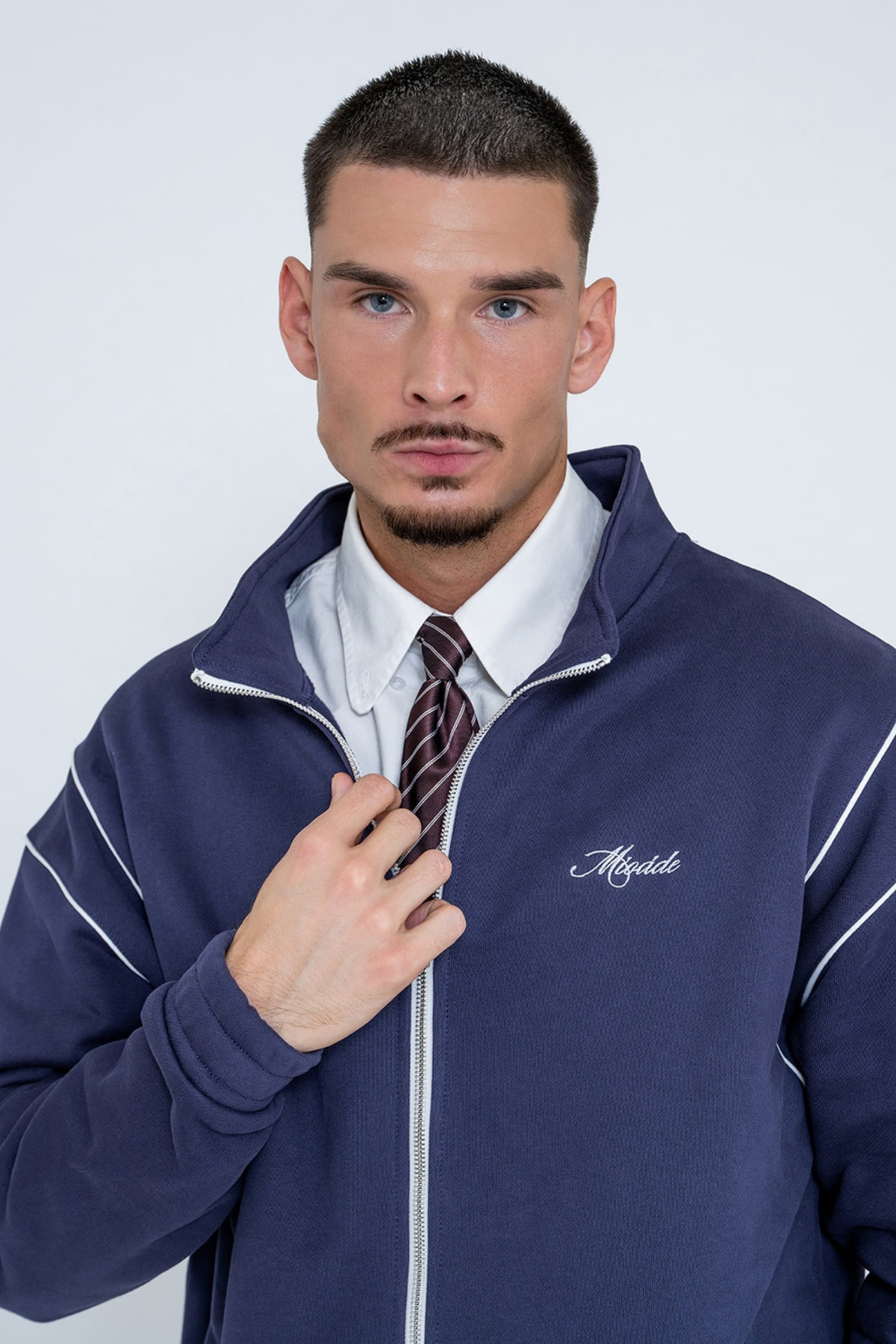 SCRIPT TRACK JACKET NAVY