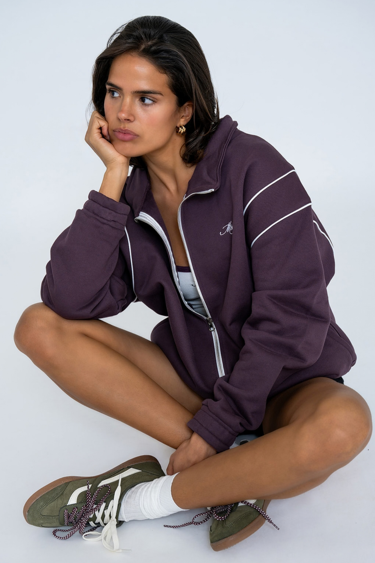 SCRIPT TRACK JACKET PLUM