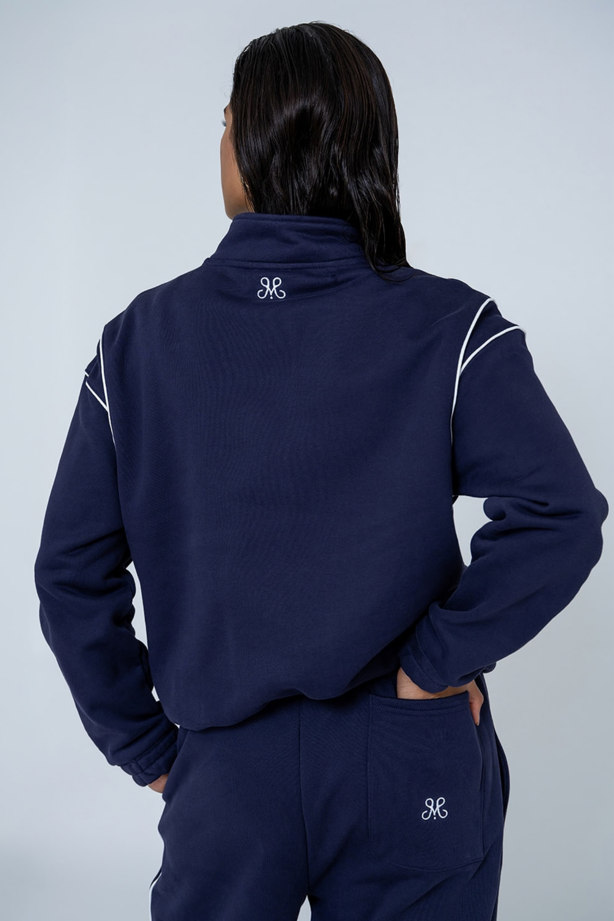 SCRIPT TRACK JACKET NAVY