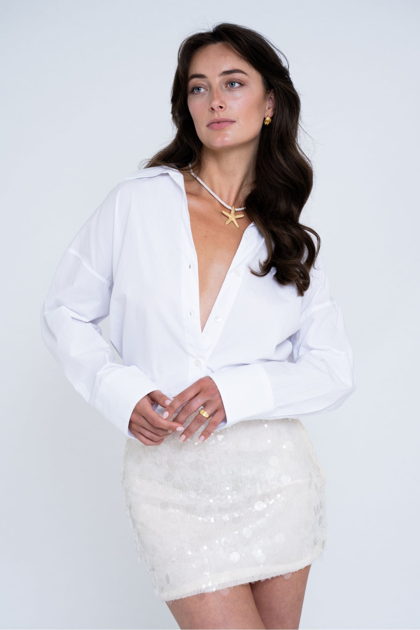SEQUIN SKIRT BEIGE