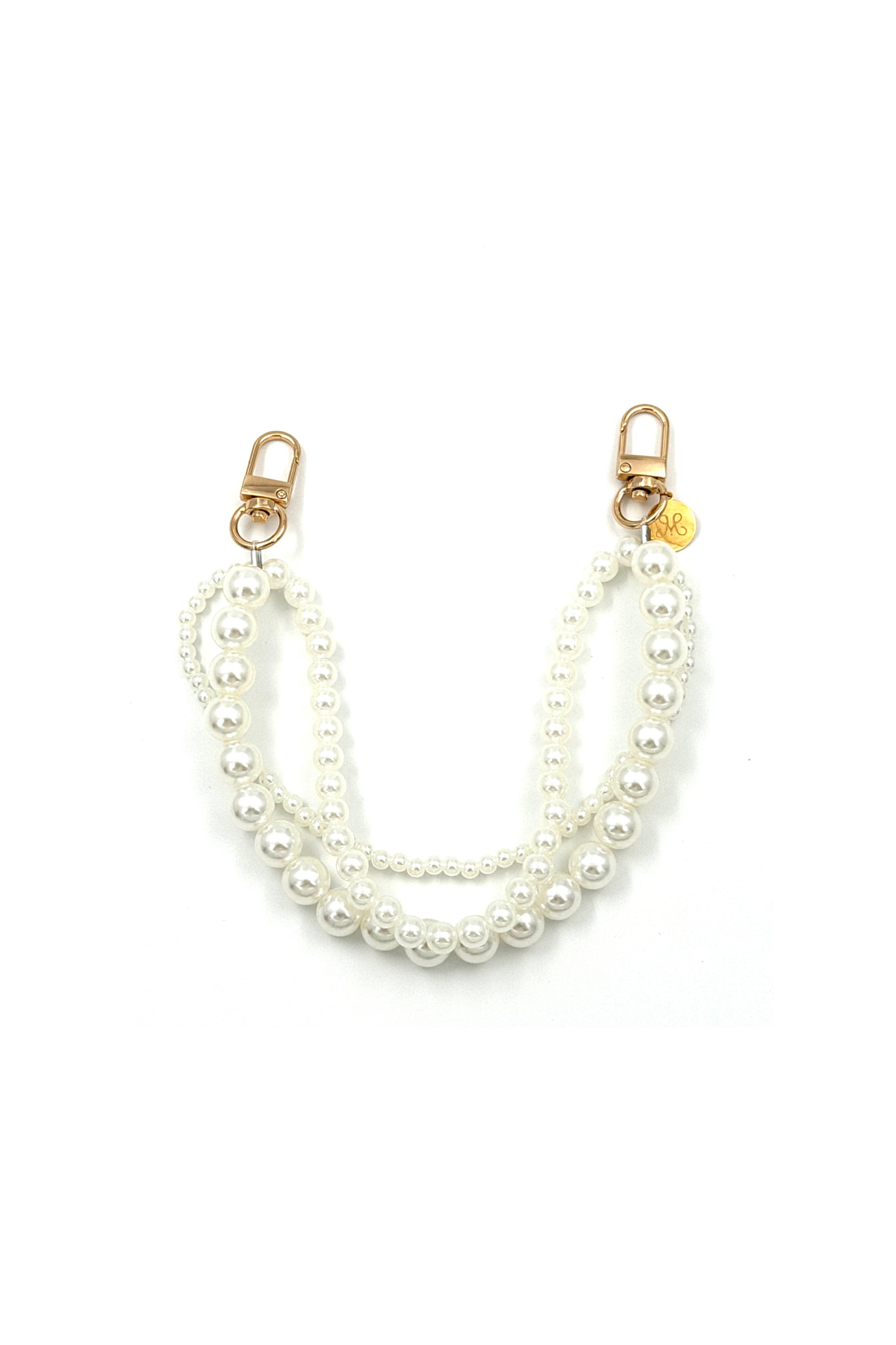 SHORT PHONE CORD TRIPLE PEARLS