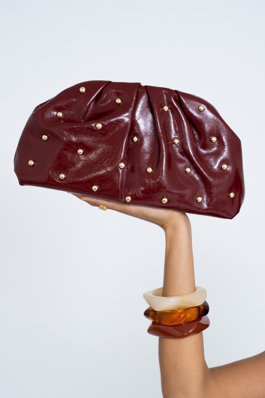 STUDDED CLUTCH BORDEAUX