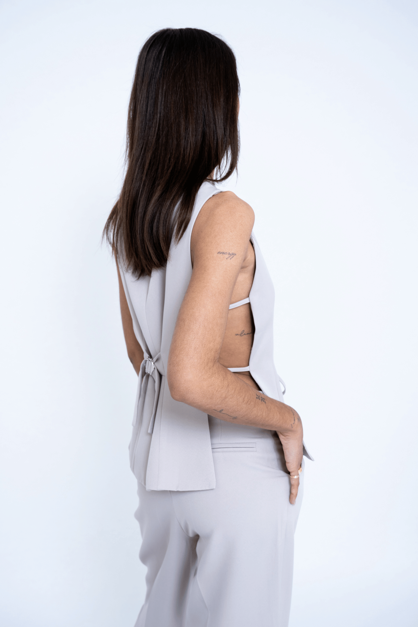 TAILORED GILET SAND