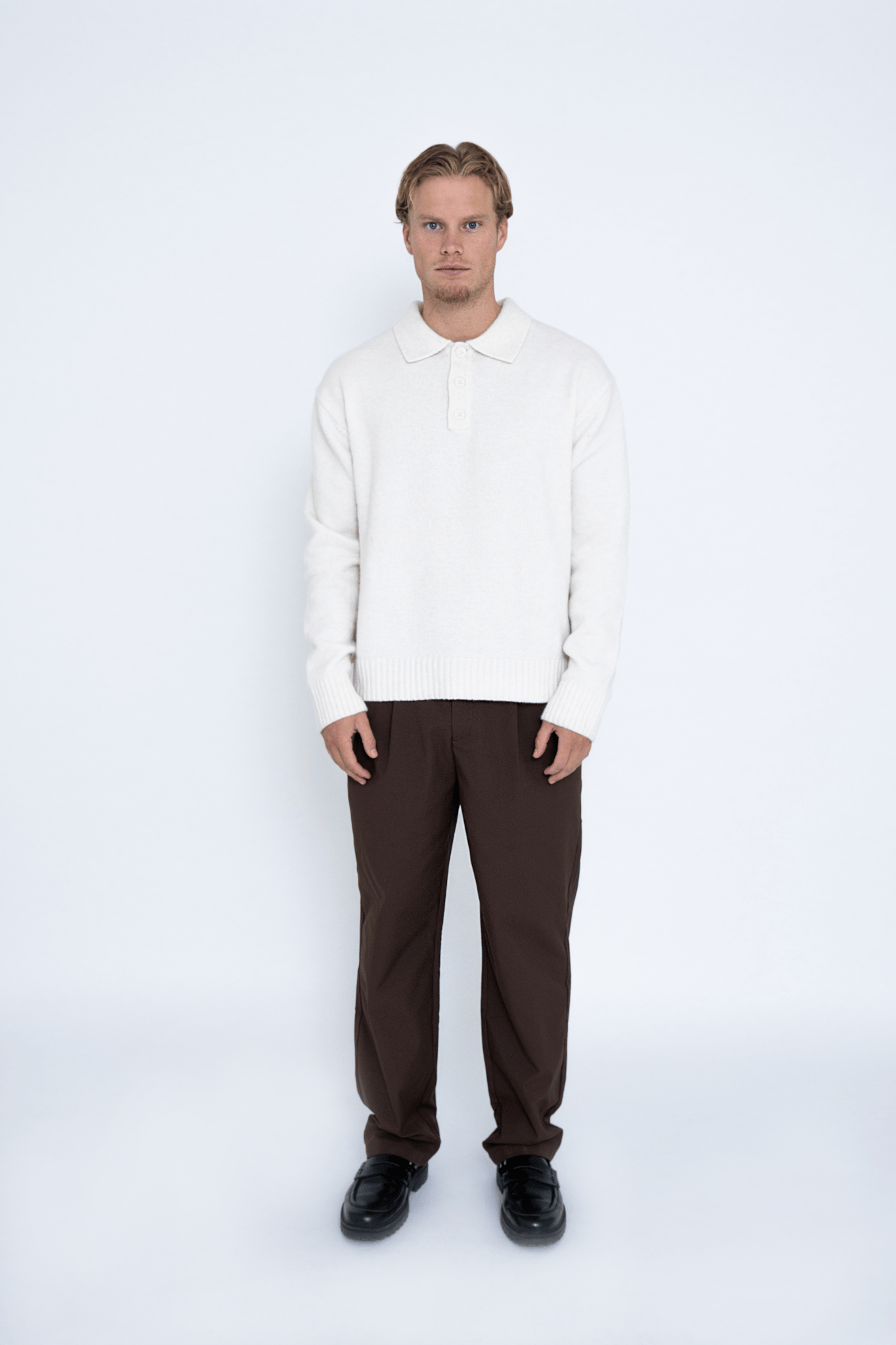 WIDE-LEG TROUSERS BROWN