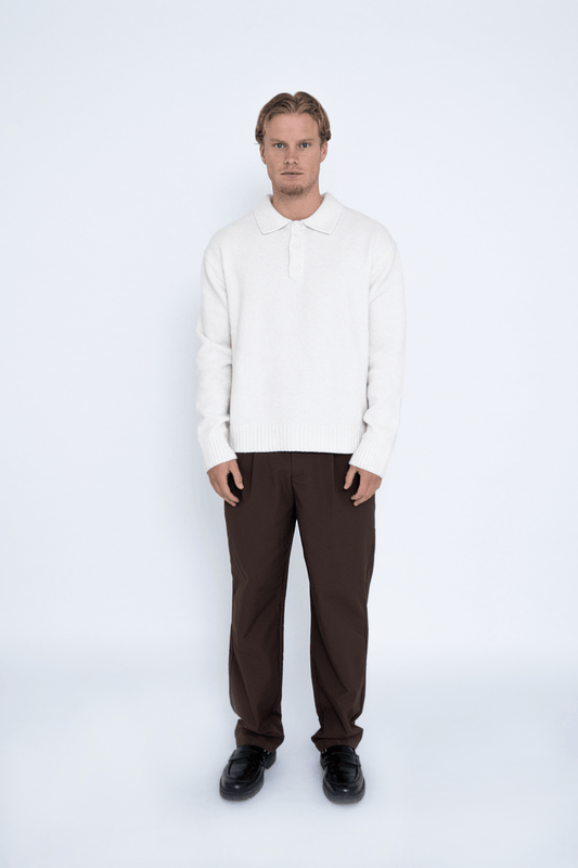 WIDE-LEG TROUSERS BROWN