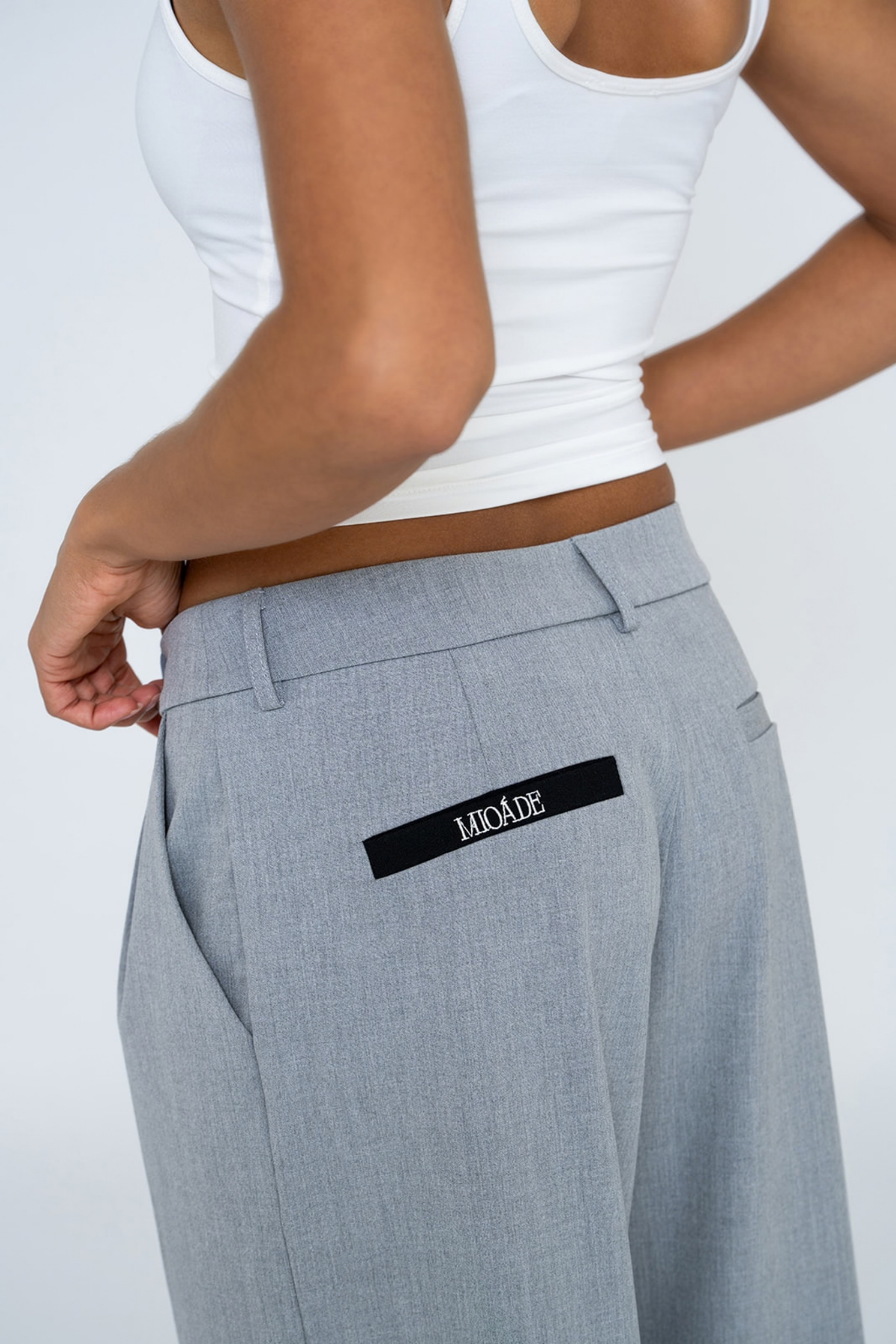 WIDE LEG PANTALON GREY