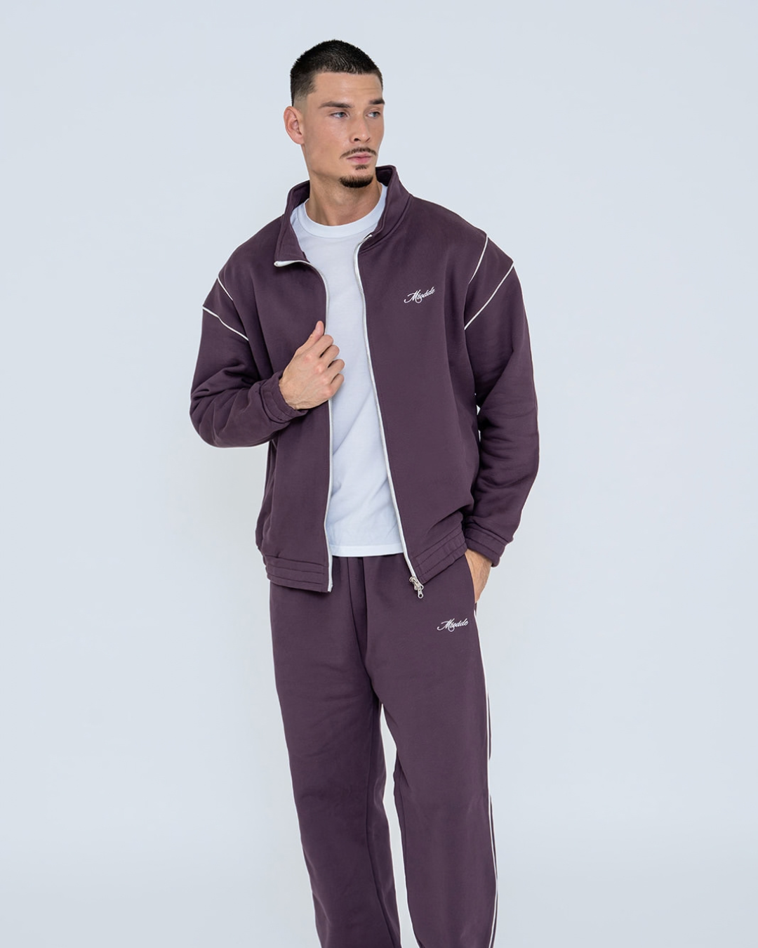 SCRIPT TRACK JACKET PLUM