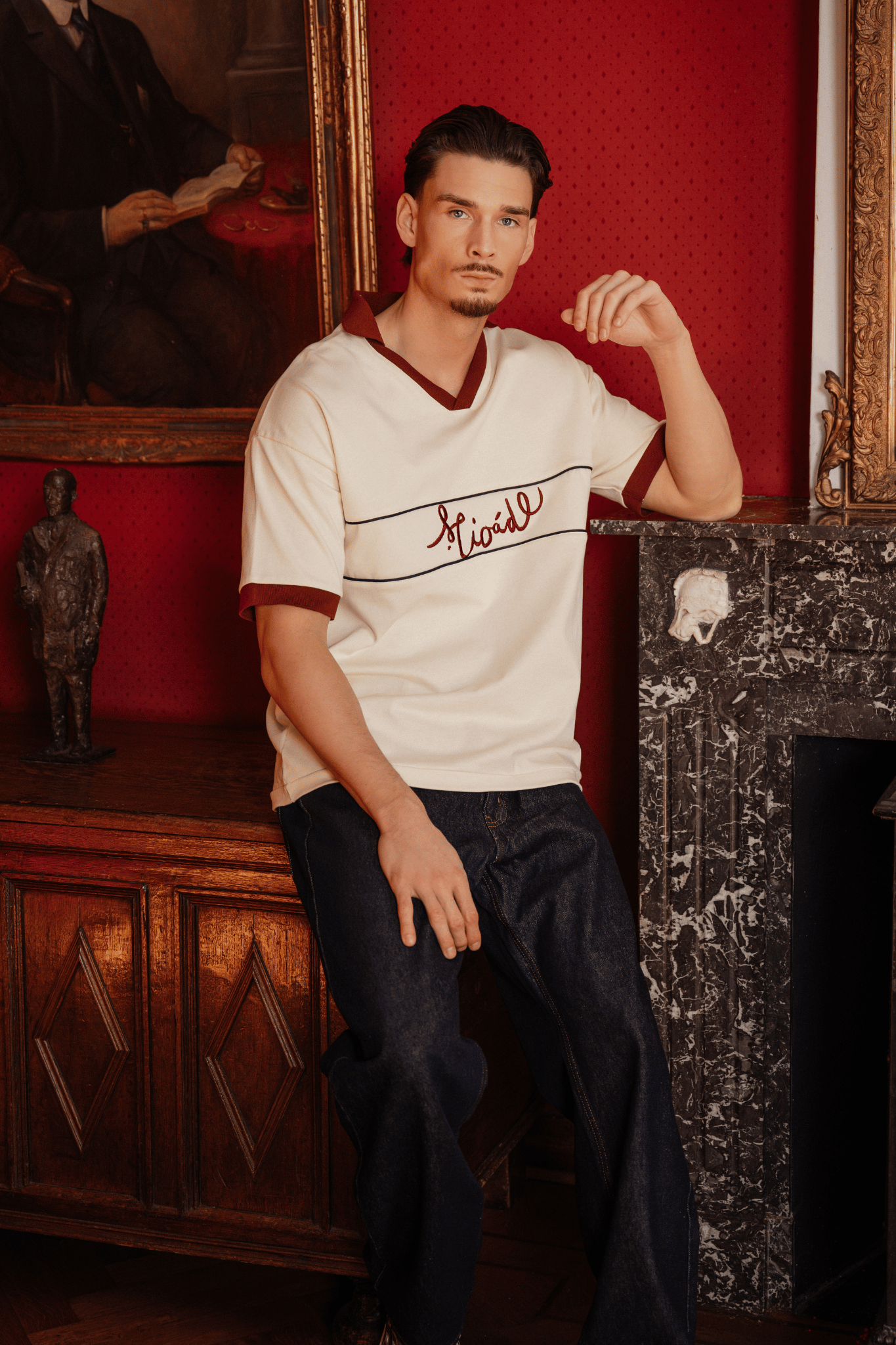 SCRIPT POLO T-SHIRT CREAM