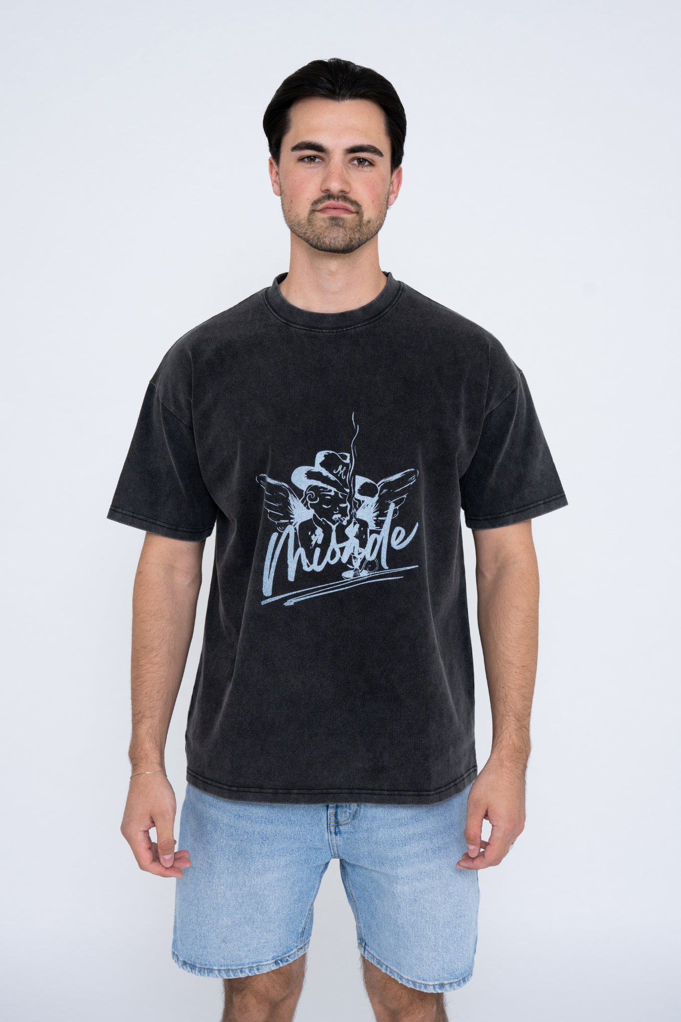 ANGEL T-SHIRT WASHED BLACK