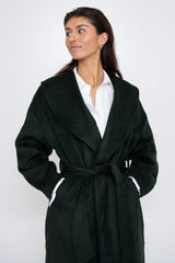 BELTED COAT DARK GREEN