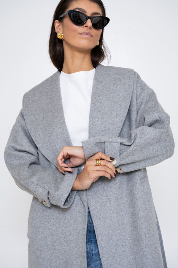 BELTED COAT GREY