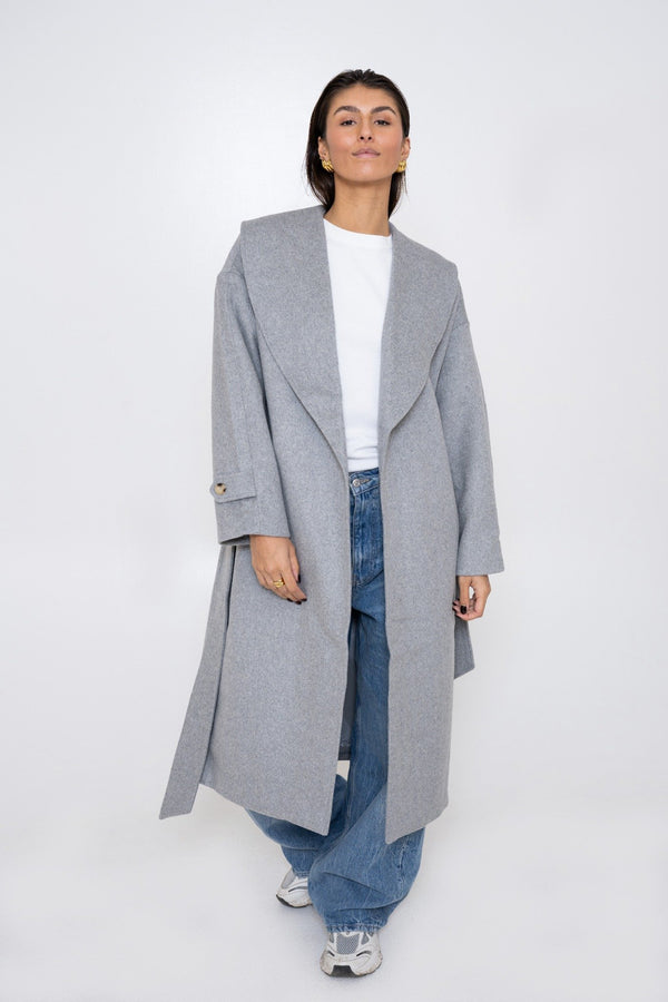 BELTED COAT GREY