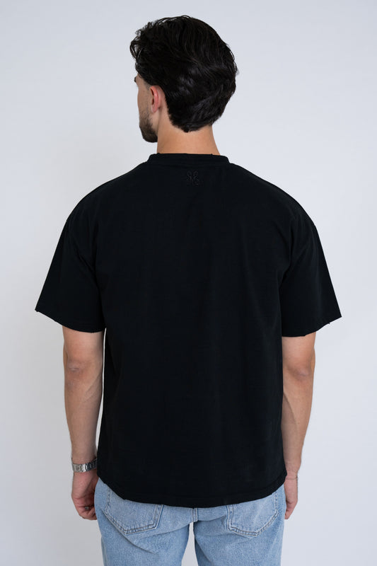 BLANK DISTRESSED T-SHIRT BLACK