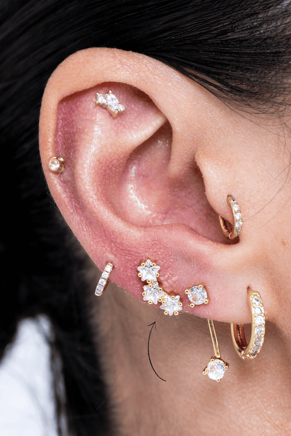 CELESTIAL ARC STUD GOLD