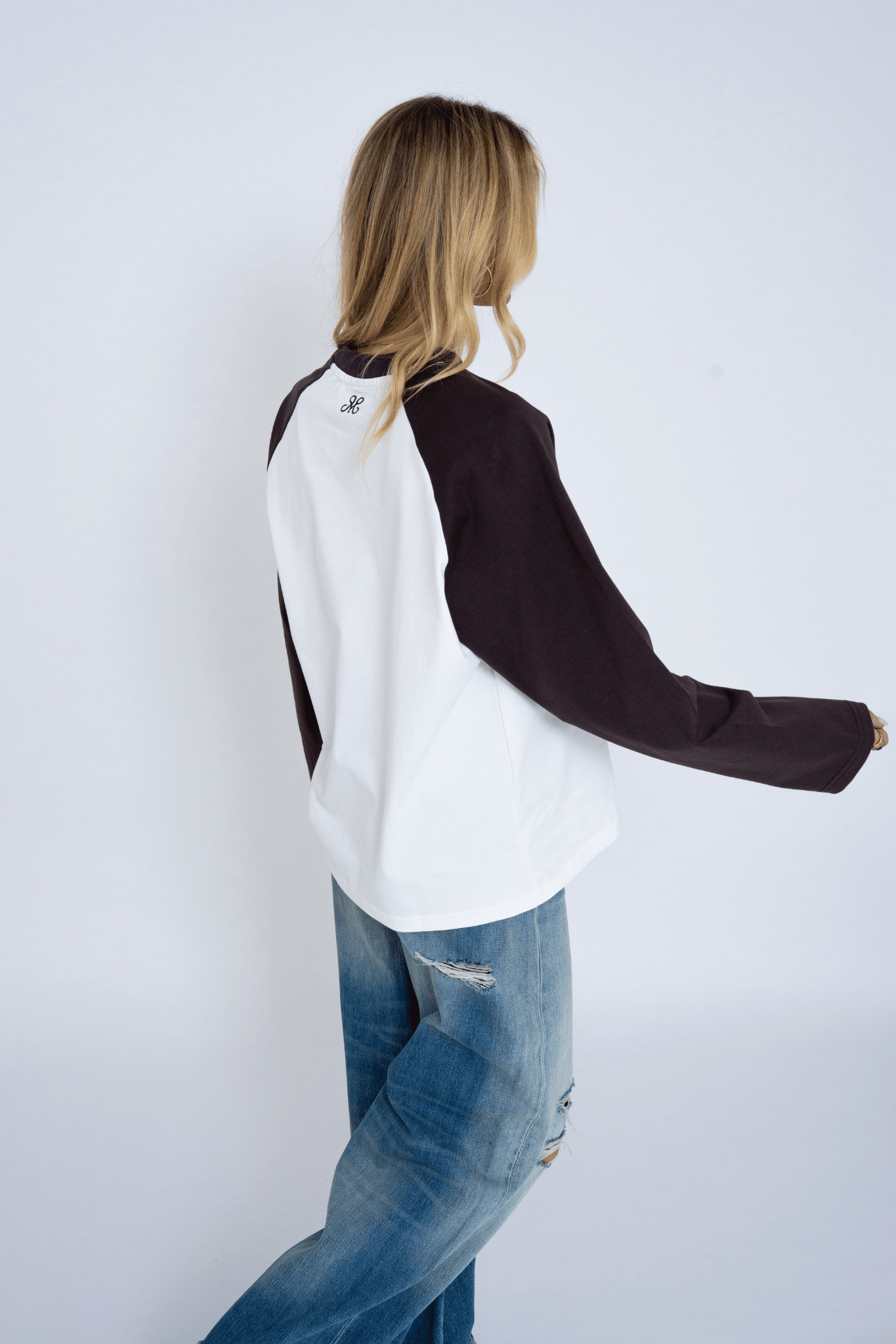 COWGIRL LONGSLEEVE WHITE/BROWN
