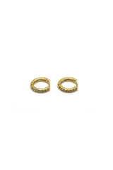 CRYSTAL MINI HOOPS GOLD