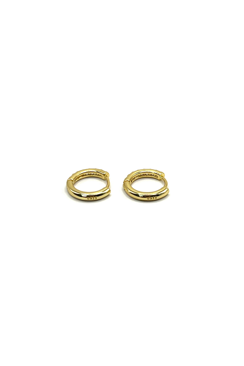 CRYSTAL MINI HOOPS GOLD