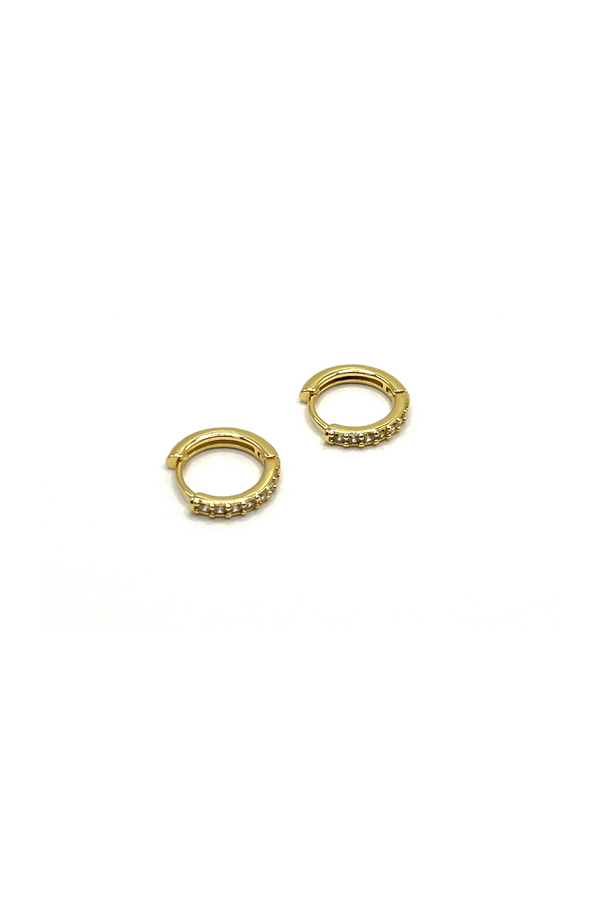 CRYSTAL MINI HOOPS GOLD