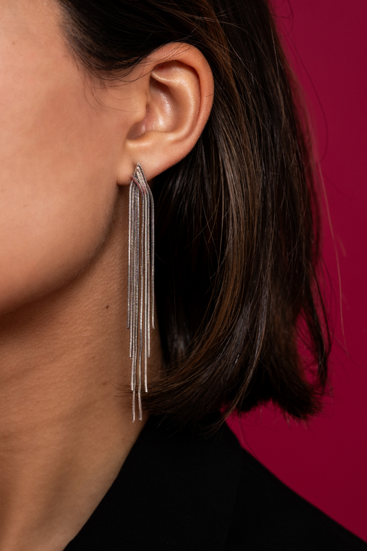 DROP CHAIN EARRINGS SILVER