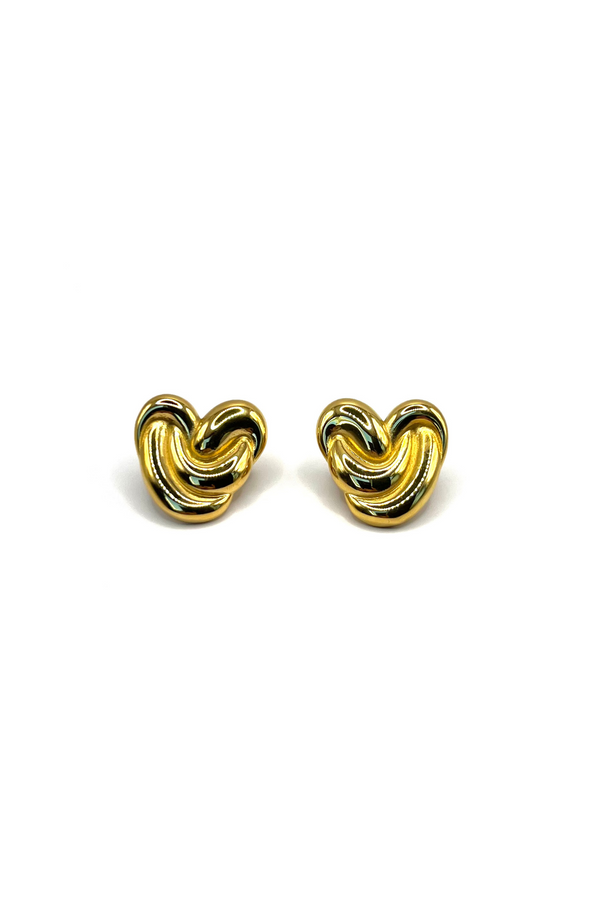 ENGRAVED HEART EARRINGS GOLD