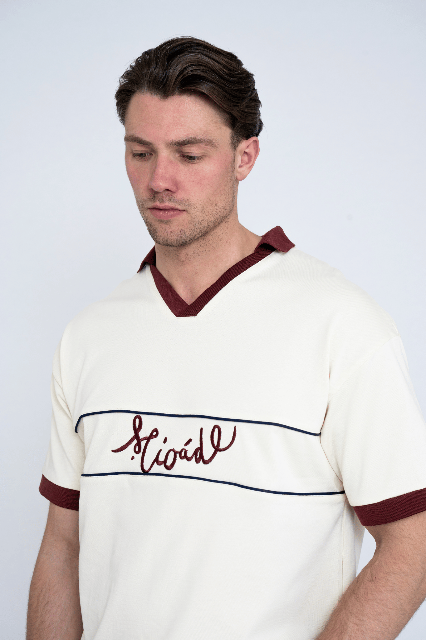 SCRIPT POLO T-SHIRT CREAM