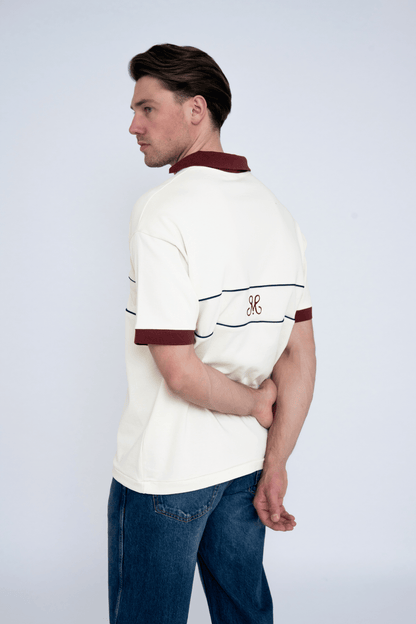 SCRIPT POLO T-SHIRT CREAM
