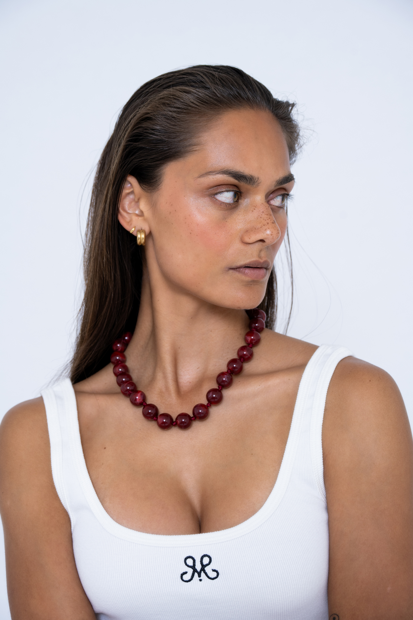 BEADED NECKLACE RED