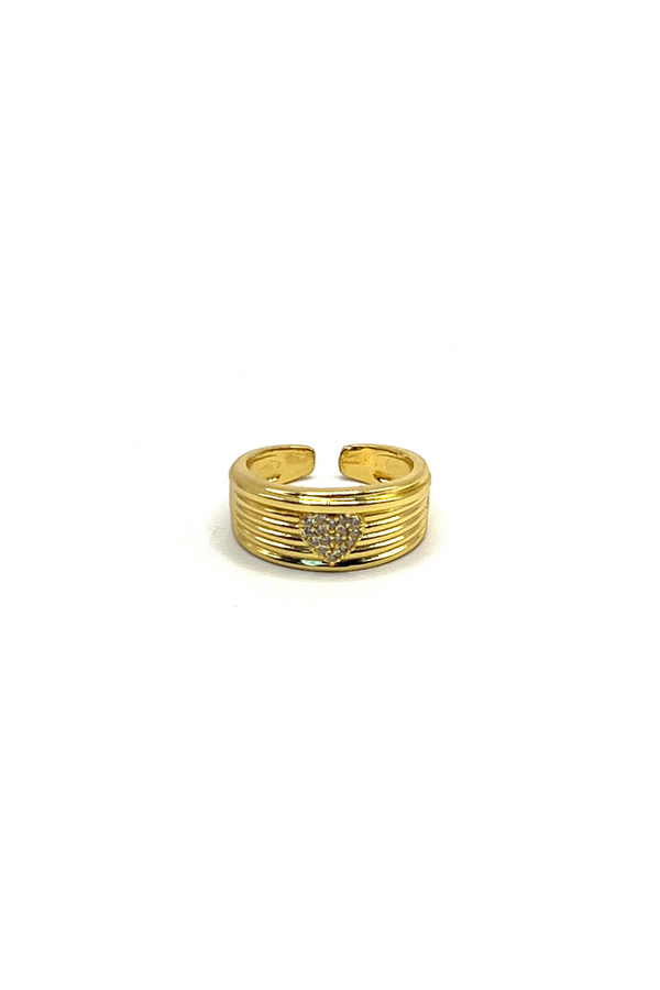 HEART CRYSTAL RING GOLD