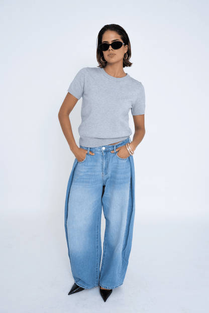 KNIT TOP GREY