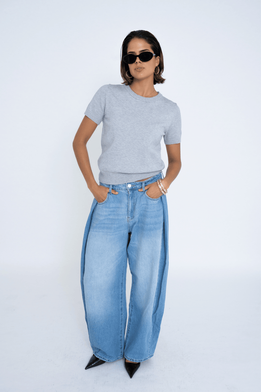KNIT TOP GREY