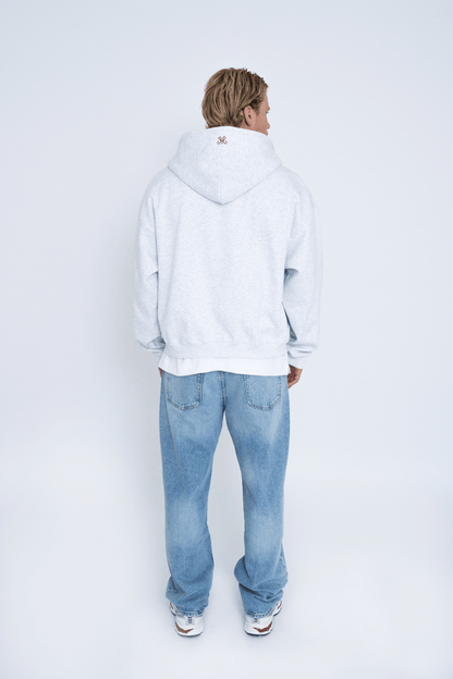 LOGO ZIP HOODIE GREY