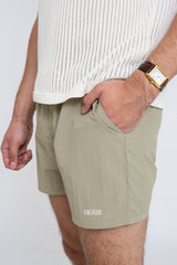 LOGO SWIM SHORTS OLIVE GREEN