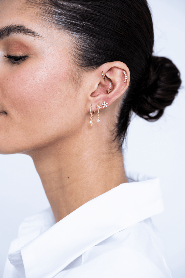 ORBIT HOOP STUD GOLD