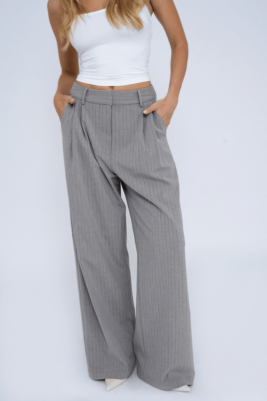 PINSTRIPE BLAZER SET GREY