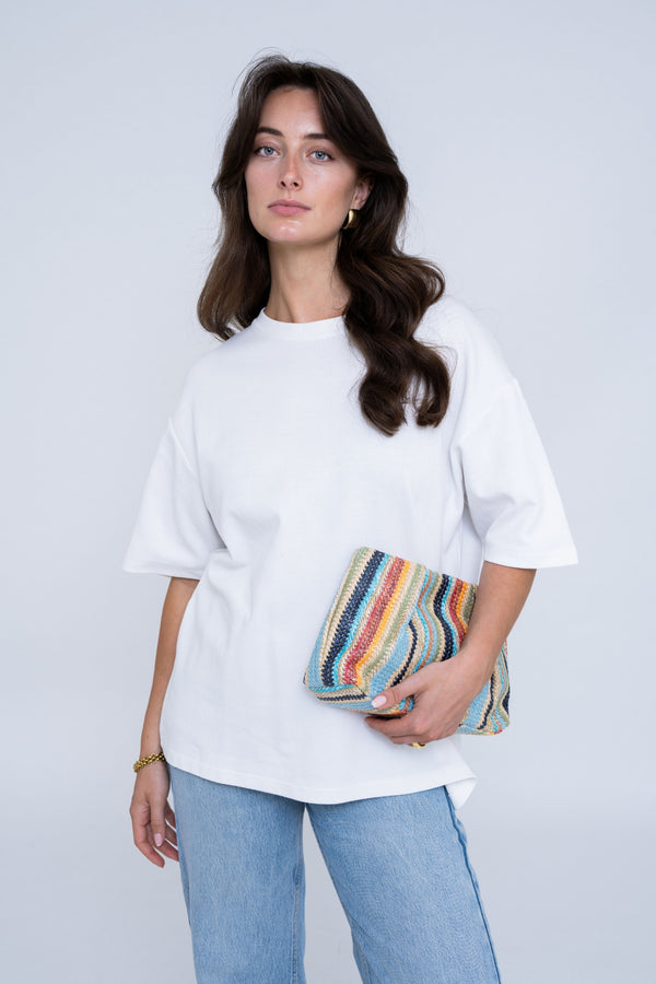 RAFFIA CLUTCH MULTICOLOR