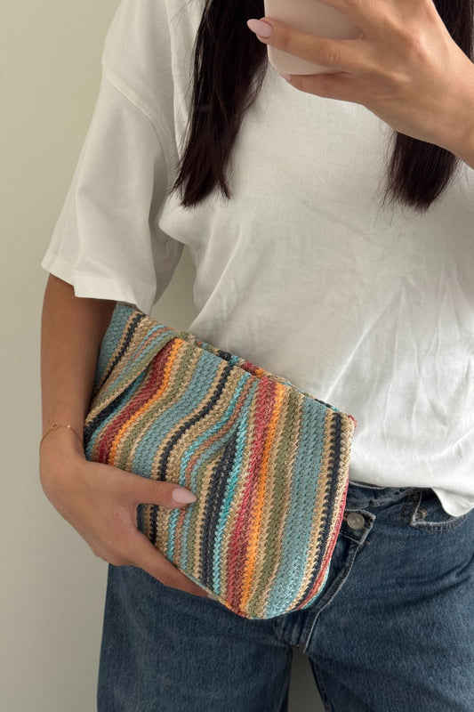 RAFFIA CLUTCH MULTICOLOR
